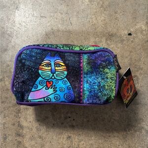 Laurel Burch Cat Wishing Love 7x4 cosmetic bag nwt